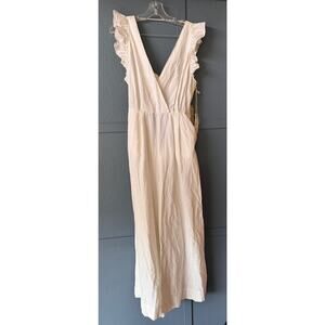 NWT RARE White Happy x Nature Kate Hudson Ruffle Open Back Jumpsuit Size 12